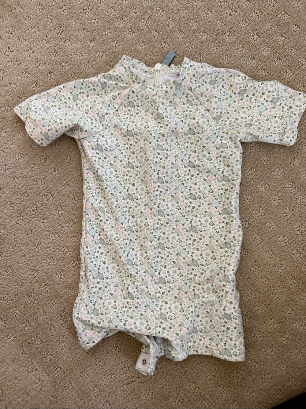 Minnie Green Floral Short Sleeve Romper - Size 1